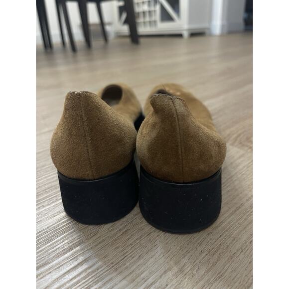 Salvatore Ferragamo Suede Logo Wedge Shoes Womens 9 Reg Width Tan Brown - Picture 2 of 6